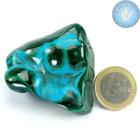 Chrysocolle-Malachite, Pierre naturelle polie de couleur bleu, vert et turquoise. Pierre n°6