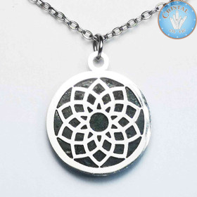 Pendentif  Disque de Shungite, forme ronde Chakra Coronal