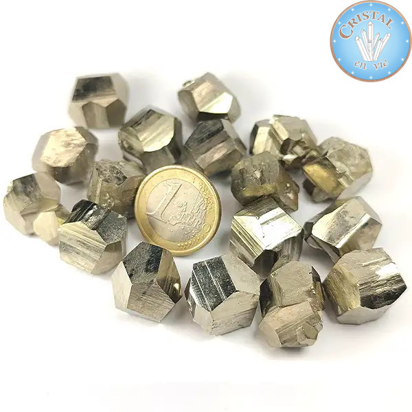 CUBO di PIRITE - Pietre naturali dorate dalla Spagna - Cristal-en-vie.com