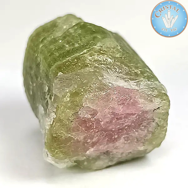 Cristal bruto natural de Turmalina Melancia - Pedra de Turmalina Melancia rosa e verde. Nº 5
