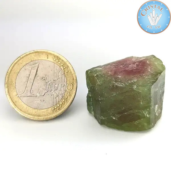Cristallo grezzo naturale di Tormalina Anguria - Pietra di Tormalina Anguria rosa e verde. N. 6