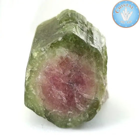 Cristallo grezzo naturale di Tormalina Anguria - Pietra di Tormalina Anguria rosa e verde. N. 6