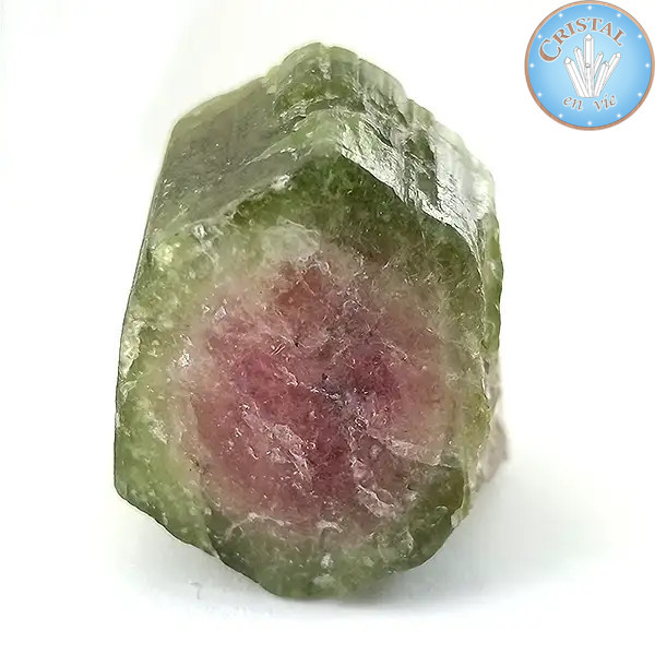 Cristallo grezzo naturale di Tormalina Anguria - Pietra di Tormalina Anguria rosa e verde. N. 6