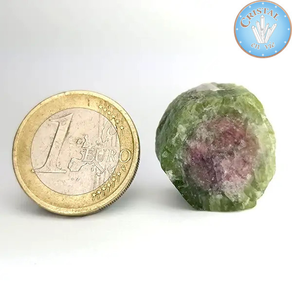 Cristal brut naturel de Tourmaline Water Melon - Tourmaline Melon d'eau - Pierre rose et verte. n7
