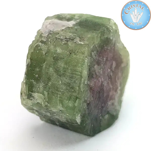 Cristal bruto natural de Turmalina Melancia - Pedra de Turmalina Melancia rosa e verde. Nº 7