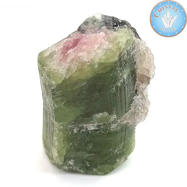 Cristal brut naturel de Tourmaline Water Melon - Tourmaline Melon d'eau - Pierre rose et verte. n8
