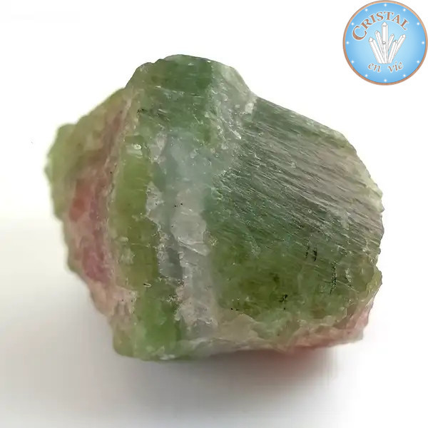 Cristal bruto natural de Turmalina Sandía - Piedra de Turmalina Sandía rosa y verde. Nº 9