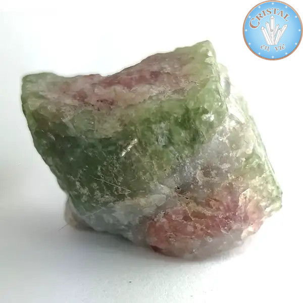 Cristallo grezzo naturale di Tormalina Anguria - Pietra di Tormalina Anguria rosa e verde. N. 9