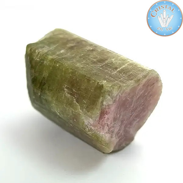 Cristal brut naturel de Tourmaline Water Melon - Tourmaline Melon d'eau - Pierre rose et verte. n10