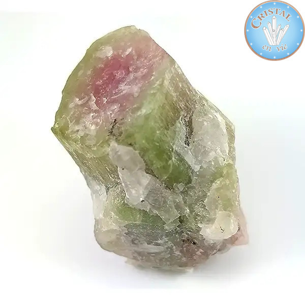 Natural Raw Watermelon Tourmaline Crystal - Pink and Green Watermelon Tourmaline Stone. No. 11