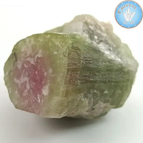 Natürlicher roher Wassermelonen-Turmalin-Kristall - Rosa-grüner Wassermelonen-Turmalin. Nr. 11