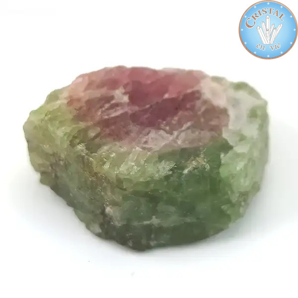 Cristal brut naturel de Tourmaline Water Melon - Tourmaline Melon d'eau - Pierre rose et verte. n12