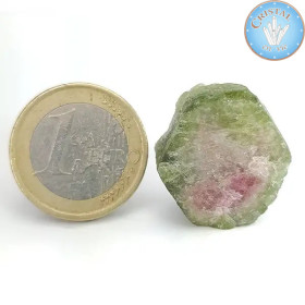 Cristal brut naturel de Tourmaline Water Melon - Tourmaline Melon d'eau - Pierre rose et verte. n13