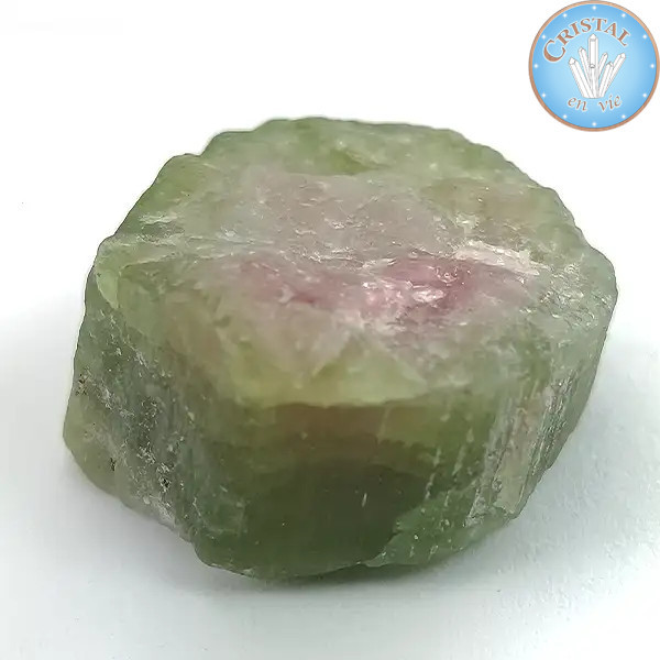 Cristallo grezzo naturale di Tormalina Anguria - Pietra di Tormalina Anguria rosa e verde. N. 13
