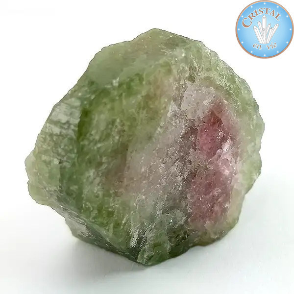 Natürlicher roher Wassermelonen-Turmalin-Kristall - Rosa-grüner Wassermelonen-Turmalin. Nr. 13