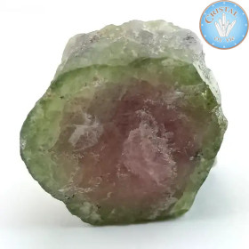 Cristal bruto natural de Turmalina Melancia - Pedra de Turmalina Melancia rosa e verde. Nº 14