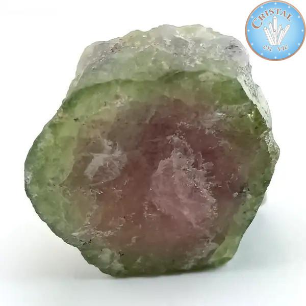 Cristallo grezzo naturale di Tormalina Anguria - Pietra di Tormalina Anguria rosa e verde. N. 14