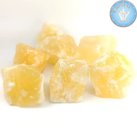 Calcite orange du Mexique, pierre brute naturelle aux couleur jaune-orangé. Découvrez ses propriétés et vertus en lithothérapie.