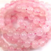 Pulseira de Quartzo Rosa, Pedras Naturais, Contas Polidas de 8 mm