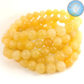 Pulsera de Calcita Naranja, cuentas pulidas de 8 mm de piedra natural amarillo anaranjado