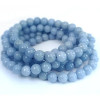 Angelit-Armband mit polierten 8-mm-Perlen aus Naturstein in hellblauen bis himmelblauen Farbtönen