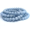 Angelit-Armband mit polierten 8-mm-Perlen aus Naturstein in hellblauen bis himmelblauen Farbtönen