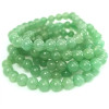Bracciale in Avventurina verde con perle lucide da 8 mm in pietra naturale di colore verde chiaro
