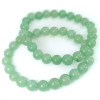 Bracciale in Avventurina verde con perle lucide da 8 mm in pietra naturale di colore verde chiaro