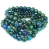 Pulsera de Malaquita-Azurita con cuentas pulidas de 8 mm de piedra natural en colores verde y azul