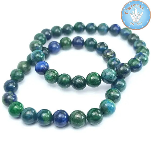 Malachite and Azurite Bead Bracelet - Cristal-en-vie.com