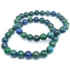Bracelet en Malachite-Azurite, perles polies de 8 mm en pierre naturelle aux couleurs vertes et bleues