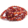 Pulsera de Ágata roja con cuentas pulidas de 8 mm de piedra natural en colores rojo anaranjado