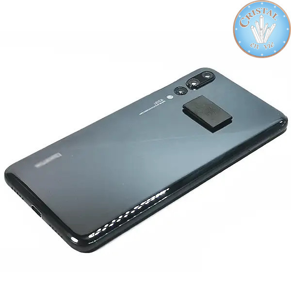 Piastra adesiva in Shungite per telefono cellulare. Pietra naturale nera autoadesiva, forma rettangolare.