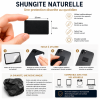 Piastra adesiva in Shungite per telefono cellulare. Pietra naturale nera autoadesiva, forma rettangolare.